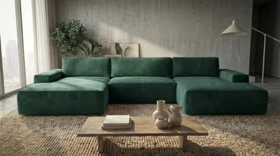 Produktbild von Ecksofa EINAR mit Schlaffunktion, Bonellfederkern und Bettkasten, Farbe: Grün