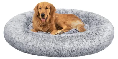 Immagine prodotto di Cuccia per cani Feandrea, morbida, lavabile, con pelo lungo, diametro 120 cm