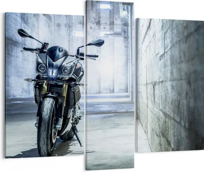 Produktbild von Bild auf Leinwand - Leinwandbild - Motorrad retro klassisch - 95x80cm - Wand Bild - Wanddeko - Leinwanddruck - Bilder - Kunstdruck - Wanddekoration - Leinwand bilder - Wandkunst - CB95x80-2523