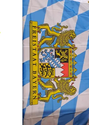 Produktbild von Flagge Bayern Löwe mit Spruch Freistaat 90 x 150 cm Fahne mit 2 Ösen 100g/m² Stoffgewicht
