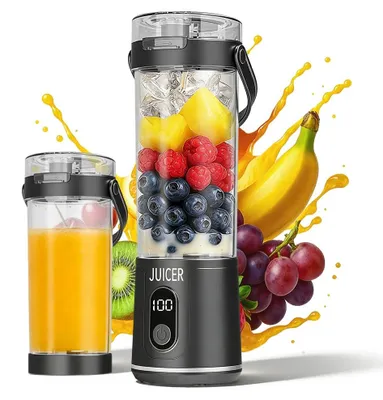 Tragbarer Mixer 600 ml, kabellos, 12 Klingen, USB-C, für Smoothies & Säfte