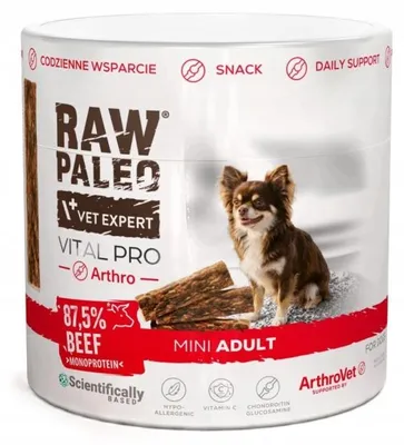 Image de Friandise pour chien VetExpert Raw Paleo Vital Pro arthro, boeuf, 100g