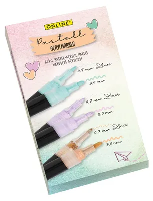 Produktbild von ONLINE Pastell Lettering Acrylstifte-Set Mehrfarbig