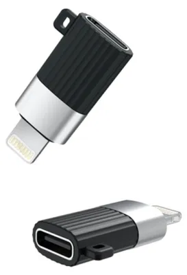 Produktbild von XO USB-C / Lightning 2.4A Laden und Synchronisieren Adapter - Schwarz