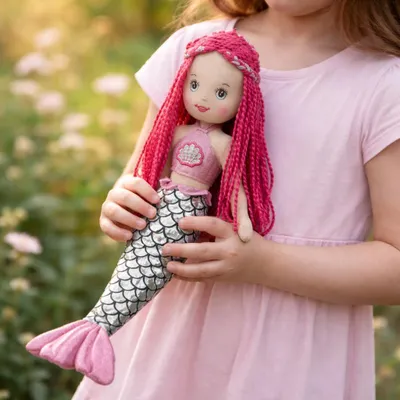 Produktbild von Sweety Toys 13333 Stoffpuppe Softpuppe Meerjungfrau Plüschtier Prinzessin 45 cm pink