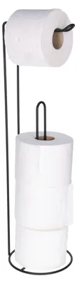 Image de Porte-papier hygiénique, métal, noir, 54 cm
