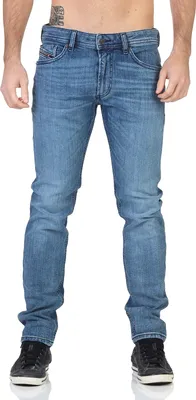 Produktbild von Diesel Herren Jeans Regular Slim Hose Männer Model: THOMMER-R, Farbe: Blau RM066, Größe: W32 L32