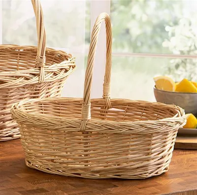Produktbild von Bügelkorb "Naturweiß" aus Weide, klein, Geschenkkorb, Pilzkorb, Präsentkorb leer