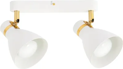 Produktbild von ARTE LAMP LED Lampe mit 2 Spotleuchten - Deckenstrahler mit weißer Metallfassung und -schirm – für Flur oder Küche