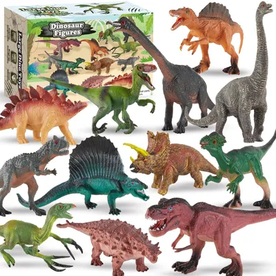Obrázek produktu pro Dinosauří figurky - Sada 12 kusů - Realistické - Plast - Od 3 let