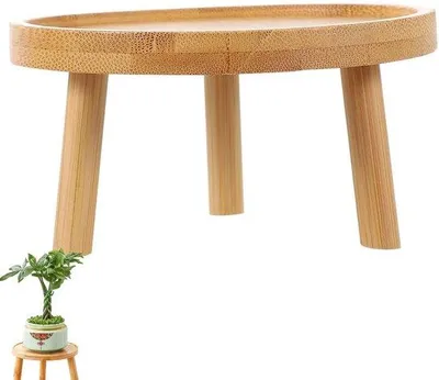 Produktbild von Pflanzgefäß aus Holz - Pflanzenständer - Blumentopf-Ständer - Blumenbank - Dekoration für den Innenbereich - Verstellbares, dreiteiliges Design - Blumentopf-Ständer
