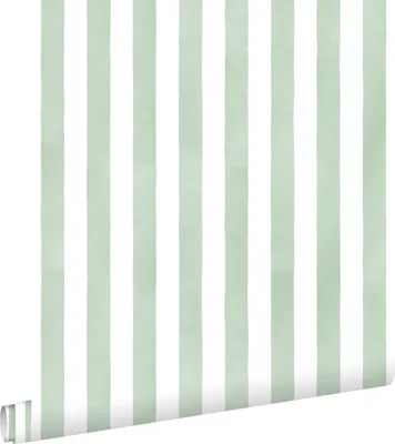 Zdjęcie produktu dla ESTAhome Tapeta paski zielonymIbiałym 53 cm x 10.05 m