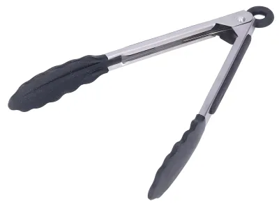 Obrázok produktu pre Kuchynské kliešte z nehrdzavejúcej ocele, silikónová svorku, servírovacia kliešte na grilovanie, pečenie, 21 cm