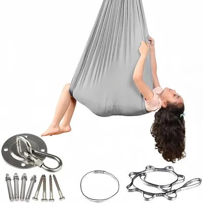 Produktbild von Hängeschaukel für Kinder (In- & Outdoor), ultraleicht & tragbar, inkl. Installationszubehör für Schlafzimmer, Balkon, Camping