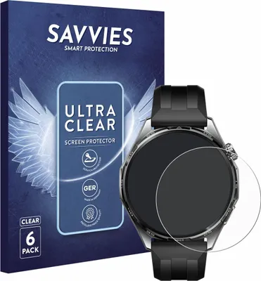 Produktbild von 6x Für Huawei Watch GT 6 (46 mm) Schutzfolie Savvies Displayschutz Display Schutz Folie Klar Transparent