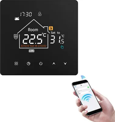 Obrázok produktu pre Inteligentný termostat Elektrický vykurovací systém Programovateľný regulátor teploty podlahy pre domácnosť Bezdrôtová vernosť