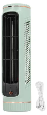 Produktbild von Tischventilator ohne Rotorblätter, 3 Geschwindigkeitsstufen, leise, wiederaufladbar, für Schlafzimmer, Büro, Außenbereich, grün