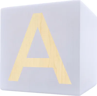 Image de Lettre en bois cube, 5 x 5 cm, blanc, lettre A