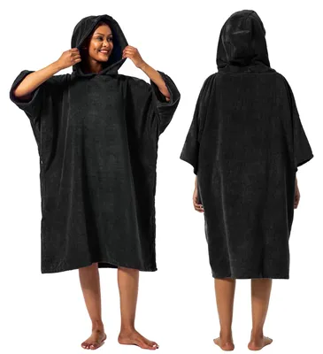 Image de Serviette de plage absorbante type poncho pour femmes et hommes