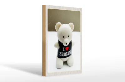 Produktbild von Holzschild Reise 20x30cm Berlin Deutschland Eisbär Knut