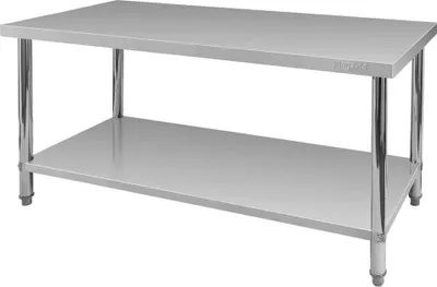 Zdjęcie produktu dla Kuchenny stół gastronomiczny ze stali nierdzewnej centralny z półką Mega-M X STANDARD 160x60x85 cm