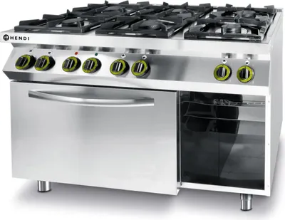Produktbild von HENDI Gaskocher Kitchen Line 6Brenner-Konvektionsofen-GN1/1