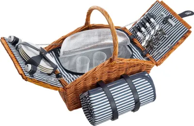 Produktbild von Picknickkorb Usedom für 4 Personen, mit Kühlfach & Zubehör - braun