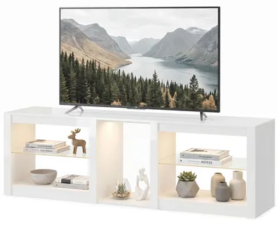 Immagine prodotto di HOMCOM - Mobile TV con illuminazione LED, adatto per televisori fino a 75 pollici, dimensioni 160x35x52 cm