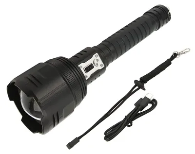 LED-Taschenlampe 5000 Lumen, zoombar, wiederaufladbar, IPX4 wasserdicht