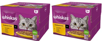 Produktbild von Whiskas Katzennassfutter in Sauce mit Huhn, Ente, Geflügel und Truthahn 48 Beutel à 85 g (2x24x85g)