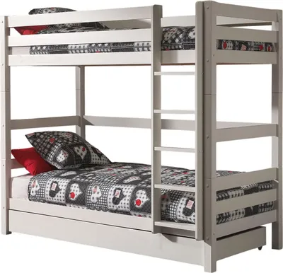 Produktbild von Etagenbett Karolina 210x105x161 Hochbett Massivholz Weiß