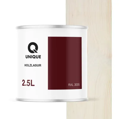 Produktbild von Q UNIQUE Holzlasur Seidenmatt 2,5 L | Farbton: Weiß | Holzschutz für außen & innen | UV-beständig & wetterfest | Für Zäune, Gartenmöbel, Terrassen,