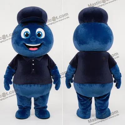Image de Mascotte MASTICOT en peluche bleue "Meatballs"