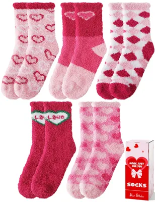 Produktbild von Warme Fuzzy Socken Set von 5 - Flauschige Wintersocken
