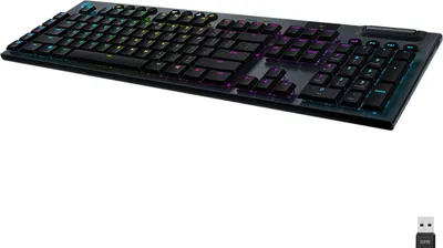Obrázek produktu pro Logitech G G915, Plná velikost (100 %), Bezdrátový, RF bezdrátové + Bluetooth, Mechanický spínač, Černá