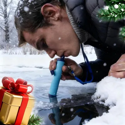 Produktbild von Tragbarer Wasserfilter-Strohhalm für den Outdoor-Einsatz, kompakter Aktivkohle-Wasserfilter-Strohhalm für Wandern, Camping, Reisen, Angeln und Bergsteigen, Outdoor-Wasserfilter, Notfall-Wasserfilter-Strohhalme