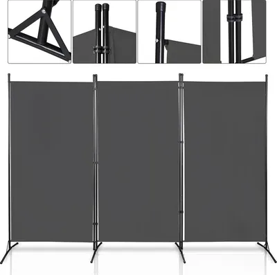 Produktbild von Jopassy Paravent Outdoor Raumteiler Garten Spanische Wand Trennwand Raumtrenner 3 teilig Anthrazit