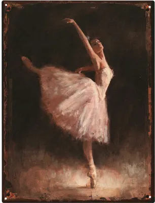 Produktbild von Moritz Deko Blechschild Ballett-Tänzerin Metallschild Retro Vintage-Design zur Dekoration Wanddekoration