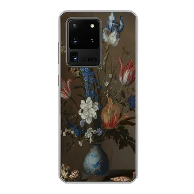 Produktbild von MuchoWow® Handyhülle Schutzhülle Hülle für Samsung Galaxy S20 Ultra Blumen in einer Wan-Li-Vase und Muscheln - Gemälde von Balthasar van der Ast Silikon Softcase Handy Hülle - Karteninhaber