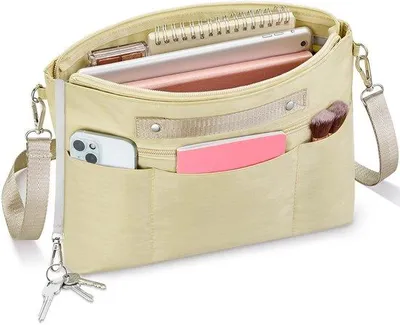 Produktbild von Nylon Tasorganizer mit großem Innenvorrat, wasserdicht, schultergurtbar, abnehmbar, Abrikosfarbe, kleiner Größe