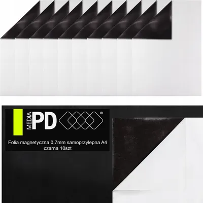 Produktbild von Magnetfolie Selbstklebend DIN A4 – 10er Set – 0,7mm Stark – Magnetplatten zum Basteln & Beschriften – Klebefolie Magnetisch