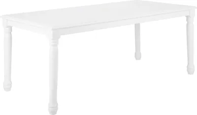 Produktbild von BELIANI Esstisch Weiß 90 x 180 cm MDF Platte Matt mit Holzbeine Rechteckig Modern