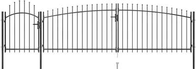 Obrázok produktu pre vidaXL Záhradná bránka Woerden s hrotom 5 x 1,25 m, čierna