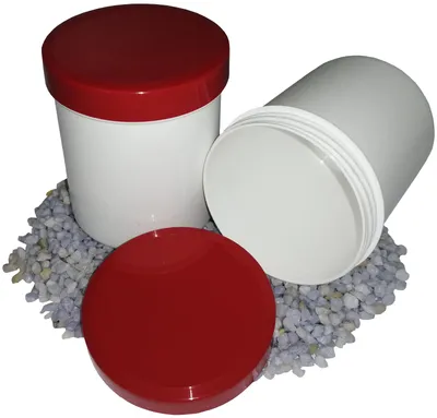 Produktbild von 50 Salbenkruken Salbendose 100 g 125 ml Deckel rot