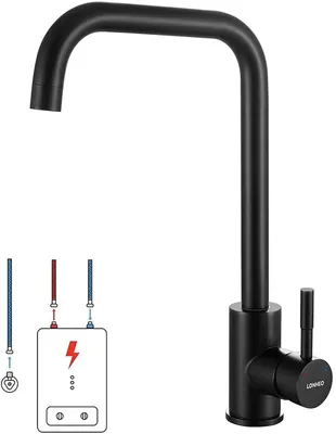 Produktbild von 360° Drehbar Wasserhahn Küchenarmatur, 7-Form Spültischarmatur, Cecipa Niederdruck Küchenarmatur 304 Edelstahl, Einhandmischer, Schwarz