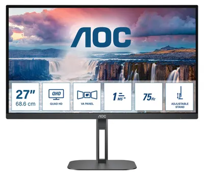 Produktbild von Q27V5N/BK (68.6 cm (27 Zoll), schwarz, QHD, VA, HDMI, DisplayPort, Free-Sync, Pivot, HDR)
