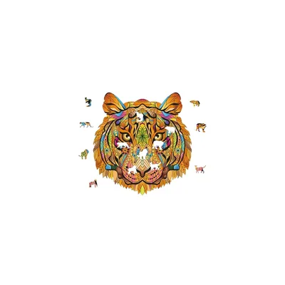 Produktbild von Buntes Holzpuzzle – Tiger, 138 Teile