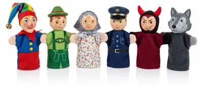 Image de Roba lot de 6 marionnettes à main colorées - jouet éducatif pour enfants, modèle 9712