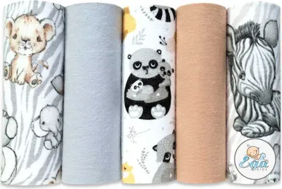 Produktbild von Ega KIDS | Flanellwindeln 5er Set - 70 x 80 cm - Weich und saugfähig - Hochwertige Baumwolle