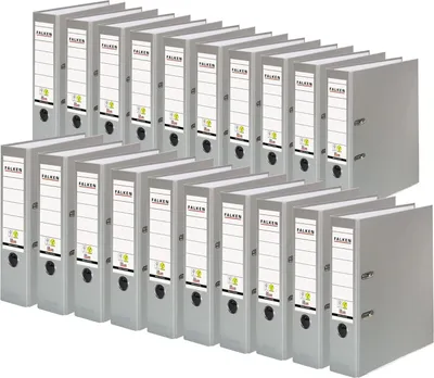 Produktbild von Falken 20x PP-Color-Ordner A4, Rücken 80mm, mit Einsteckschild, Grau, 09984022F
